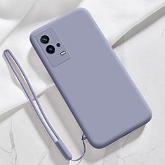 Coque Ultra Fine Silicone Souple 360 Degres Housse Etui S03 pour Vivo iQOO 8 5G Gris Lavende