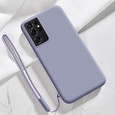 Coque Ultra Fine Silicone Souple 360 Degres Housse Etui S05 pour Samsung Galaxy S23 Ultra 5G Gris Lavende