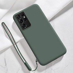 Coque Ultra Fine Silicone Souple 360 Degres Housse Etui S05 pour Samsung Galaxy S25 Ultra 5G Vert Nuit