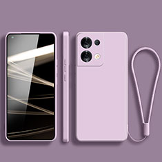 Coque Ultra Fine Silicone Souple 360 Degres Housse Etui S07 pour Oppo Reno9 Pro 5G Violet Clair