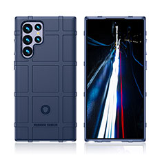 Coque Ultra Fine Silicone Souple 360 Degres Housse Etui S07 pour Samsung Galaxy S22 Ultra 5G Bleu