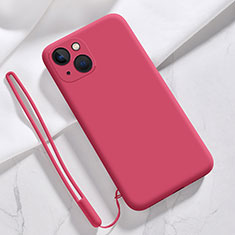 Coque Ultra Fine Silicone Souple 360 Degres Housse Etui S08 pour Apple iPhone 15 Plus Rose Rouge