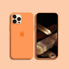 Coque Ultra Fine Silicone Souple 360 Degres Housse Etui S08 pour Apple iPhone 15 Pro Max Orange