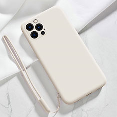 Coque Ultra Fine Silicone Souple 360 Degres Housse Etui S09 pour Apple iPhone 13 Pro Max Blanc