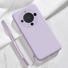 Coque Ultra Fine Silicone Souple 360 Degres Housse Etui YK1 pour Huawei Mate 60 Pro+ Plus Violet Clair