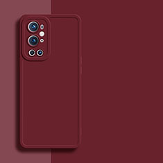 Coque Ultra Fine Silicone Souple 360 Degres Housse Etui YK1 pour OnePlus 9 Pro 5G Vin Rouge