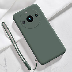 Coque Ultra Fine Silicone Souple 360 Degres Housse Etui YK1 pour Realme 11 Pro 5G Vert Nuit