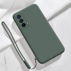 Coque Ultra Fine Silicone Souple 360 Degres Housse Etui YK1 pour Vivo iQOO Z5 5G Vert Nuit