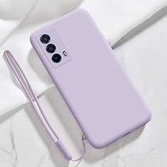 Coque Ultra Fine Silicone Souple 360 Degres Housse Etui YK1 pour Vivo iQOO Z5 5G Violet Clair