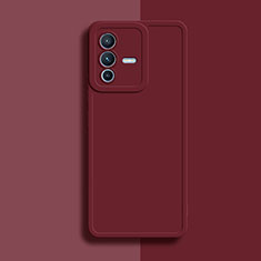 Coque Ultra Fine Silicone Souple 360 Degres Housse Etui YK1 pour Vivo V23 5G Rouge