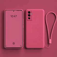 Coque Ultra Fine Silicone Souple 360 Degres Housse Etui YK1 pour Vivo V23e 5G Rose Rouge