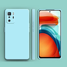 Coque Ultra Fine Silicone Souple 360 Degres Housse Etui YK2 pour Xiaomi Redmi Note 10 Pro 5G Cyan