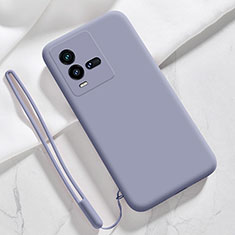 Coque Ultra Fine Silicone Souple 360 Degres Housse Etui YK3 pour Vivo iQOO 10 5G Gris Lavende