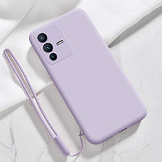 Coque Ultra Fine Silicone Souple 360 Degres Housse Etui YK3 pour Vivo V23 5G Violet Clair