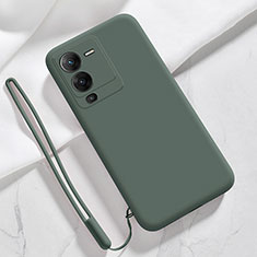 Coque Ultra Fine Silicone Souple 360 Degres Housse Etui YK3 pour Vivo V25 Pro 5G Vert Nuit