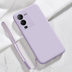 Coque Ultra Fine Silicone Souple 360 Degres Housse Etui YK3 pour Vivo V25 Pro 5G Violet Clair