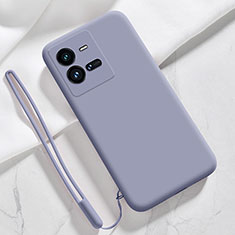 Coque Ultra Fine Silicone Souple 360 Degres Housse Etui YK3 pour Vivo V25e Gris Lavende