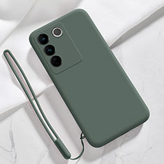 Coque Ultra Fine Silicone Souple 360 Degres Housse Etui YK3 pour Vivo V27 5G Vert Nuit