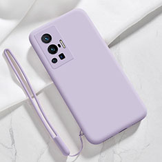 Coque Ultra Fine Silicone Souple 360 Degres Housse Etui YK3 pour Vivo X70 Pro 5G Violet Clair