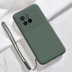 Coque Ultra Fine Silicone Souple 360 Degres Housse Etui YK3 pour Vivo X80 5G Vert Nuit