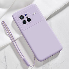 Coque Ultra Fine Silicone Souple 360 Degres Housse Etui YK3 pour Vivo X80 5G Violet Clair