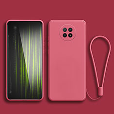 Coque Ultra Fine Silicone Souple 360 Degres Housse Etui YK3 pour Xiaomi Redmi Note 9 5G Rose Rouge