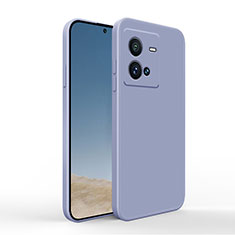 Coque Ultra Fine Silicone Souple 360 Degres Housse Etui YK4 pour Vivo iQOO 10 Pro 5G Gris Lavende