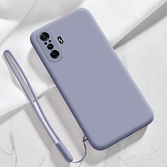 Coque Ultra Fine Silicone Souple 360 Degres Housse Etui YK4 pour Xiaomi Redmi K40 Gaming 5G Gris Lavende