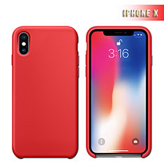 Coque Ultra Fine Silicone Souple 360 Degres M02 pour Apple iPhone X Rouge