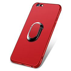 Coque Ultra Fine Silicone Souple avec Support Bague Anneau A03 pour Apple iPhone 6S Rouge