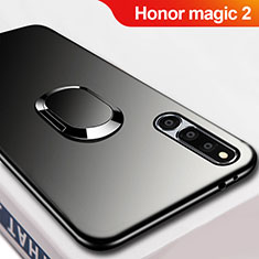 Coque Ultra Fine Silicone Souple avec Support Bague Anneau Aimante Magnetique A02 pour Huawei Honor Magic 2 Noir