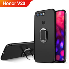 Coque Ultra Fine Silicone Souple avec Support Bague Anneau Aimante Magnetique pour Huawei Honor View 20 Noir