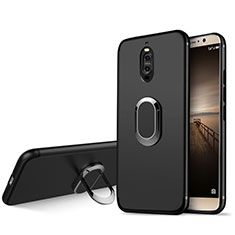 Coque Ultra Fine Silicone Souple avec Support Bague Anneau pour Huawei Mate 9 Pro Noir