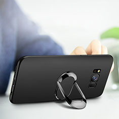 Coque Ultra Fine Silicone Souple avec Support Bague Anneau pour Samsung Galaxy S8 Plus Noir