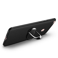 Coque Ultra Fine Silicone Souple avec Support Bague Anneau pour Xiaomi Mi Max 2 Noir