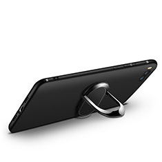 Coque Ultra Fine Silicone Souple avec Support Bague Anneau pour Xiaomi Mi Note 3 Noir