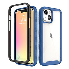 Coque Ultra Fine Silicone Souple Housse Etui 360 Degres Avant et Arriere pour Apple iPhone 13 Mini Bleu