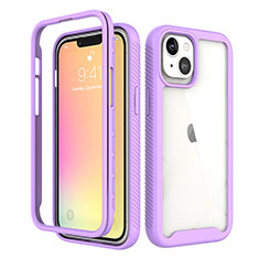 Coque Ultra Fine Silicone Souple Housse Etui 360 Degres Avant et Arriere pour Apple iPhone 13 Mini Violet