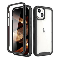 Coque Ultra Fine Silicone Souple Housse Etui 360 Degres Avant et Arriere pour Apple iPhone 15 Noir