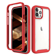 Coque Ultra Fine Silicone Souple Housse Etui 360 Degres Avant et Arriere pour Apple iPhone 15 Pro Max Rouge