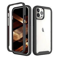 Coque Ultra Fine Silicone Souple Housse Etui 360 Degres Avant et Arriere pour Apple iPhone 15 Pro Noir