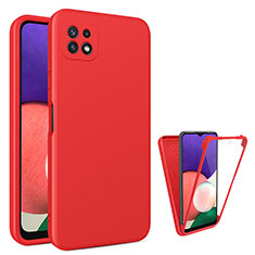 Coque Ultra Fine Silicone Souple Housse Etui 360 Degres Avant et Arriere pour Samsung Galaxy A22s 5G Rouge