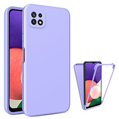 Coque Ultra Fine Silicone Souple Housse Etui 360 Degres Avant et Arriere pour Samsung Galaxy F42 5G Violet Clair