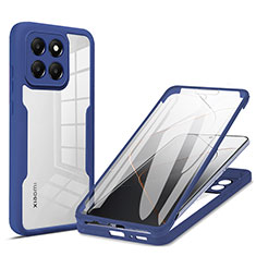 Coque Ultra Fine Silicone Souple Housse Etui 360 Degres Avant et Arriere pour Xiaomi Mi 14 Pro 5G Bleu