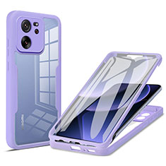 Coque Ultra Fine Silicone Souple Housse Etui 360 Degres Avant et Arriere pour Xiaomi Redmi K60 Ultra 5G Violet Clair