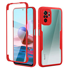 Coque Ultra Fine Silicone Souple Housse Etui 360 Degres Avant et Arriere pour Xiaomi Redmi Note 10S 4G Rouge