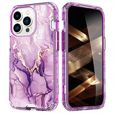 Coque Ultra Fine Silicone Souple Housse Etui 360 Degres Avant et Arriere YJ1 pour Apple iPhone 14 Pro Violet