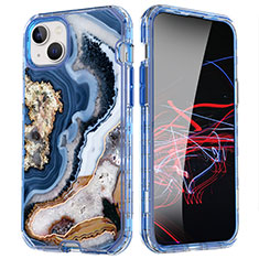 Coque Ultra Fine Silicone Souple Housse Etui 360 Degres Avant et Arriere YJ1 pour Apple iPhone 15 Bleu