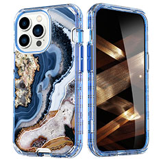 Coque Ultra Fine Silicone Souple Housse Etui 360 Degres Avant et Arriere YJ1 pour Apple iPhone 15 Pro Bleu