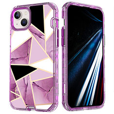 Coque Ultra Fine Silicone Souple Housse Etui 360 Degres Avant et Arriere YJ2 pour Apple iPhone 14 Violet